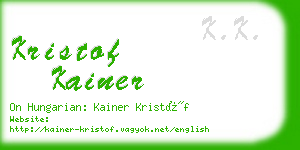 kristof kainer business card